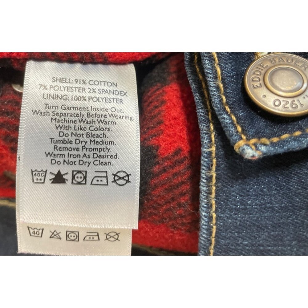 Eddie Bauer Women’s Flannel Lined Slightly Curvy Jeans Straight - Size 12 - Picture 11 of 11